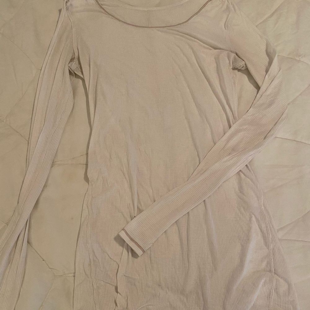 Lululemon sheer long sleeve T. White